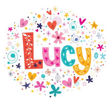 Lucy kadın adı yazı tipi tasarım dekoratif