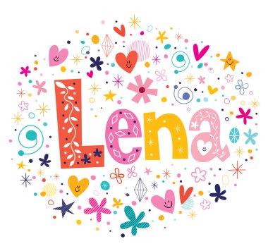 Lena kadın adı tasarım yazı tipi dekoratif