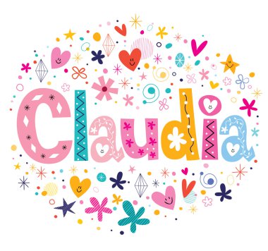 Claudia adı - dekoratif tasarım yazı tipi
