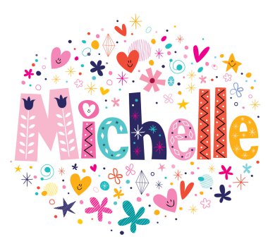 Michelle adı tasarım yazı dekoratif türü