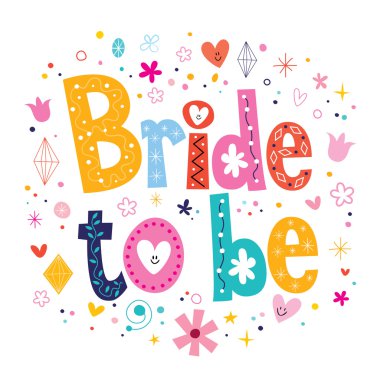 Bride to be - decorative type lettering design clipart