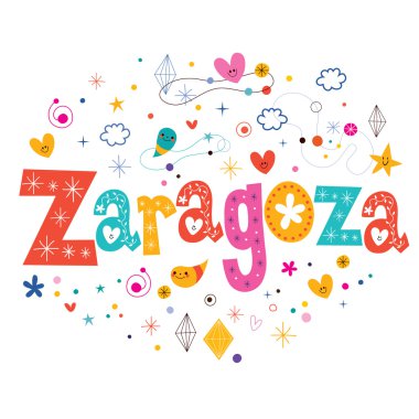 Zaragoza metin tipografi yazı tasarımı