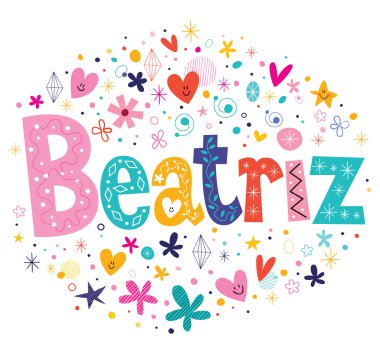 Dekoratif yazı tipi tasarım Beatriz kızlar adı
