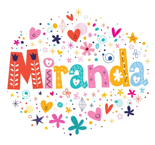 Miranda dekorative Art Schriftzug Design — Stockvektor