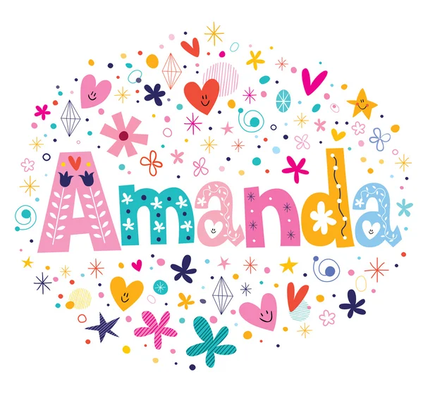 Amanda dekoratív betűkkel kialakítás — Stock Vector