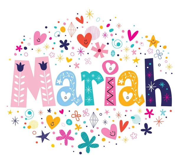 Mariah Name dekorative Art Schriftzug Design — Stockvektor