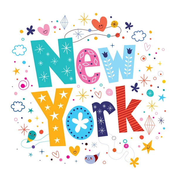 New York decorative type lettering design — Stock Vector