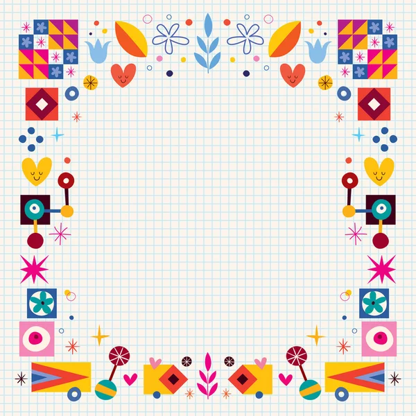 Retro nature abstract art frame border — Stock Vector