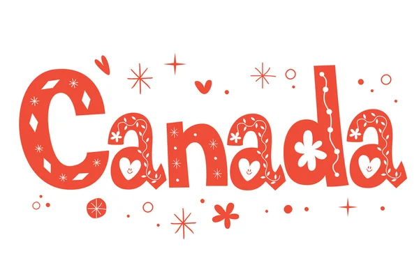 Canada texte décoratif lettrage type design — Image vectorielle