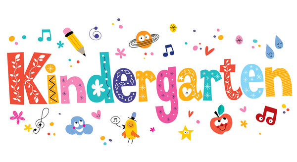 kindergarten decorative type lettering design