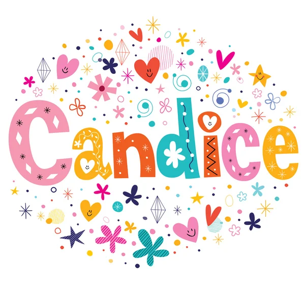 Candice meninas nome decorativo lettering tipo design — Vetor de Stock