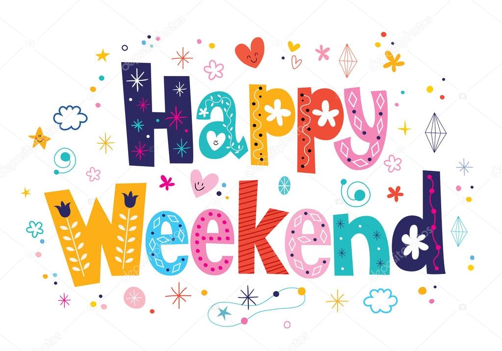 Happy Weekend decorative type lettering design