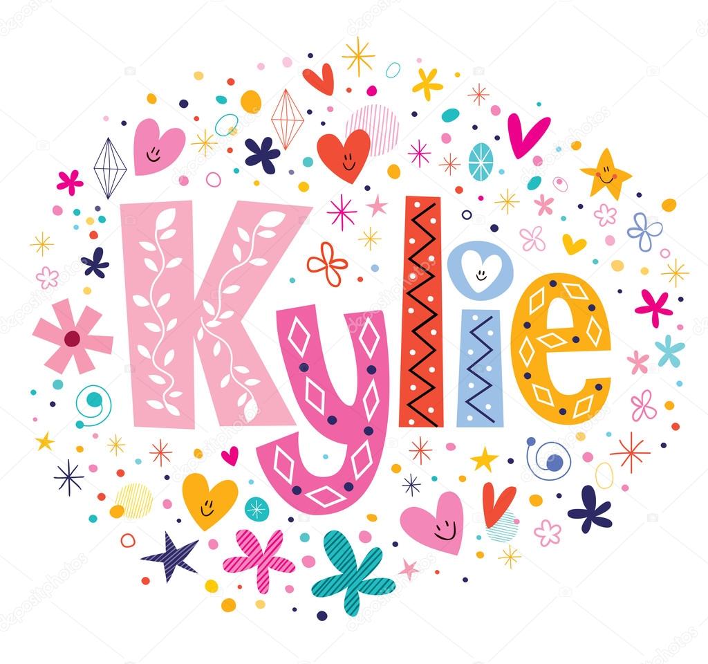 Kylie female name decorative lettering type design