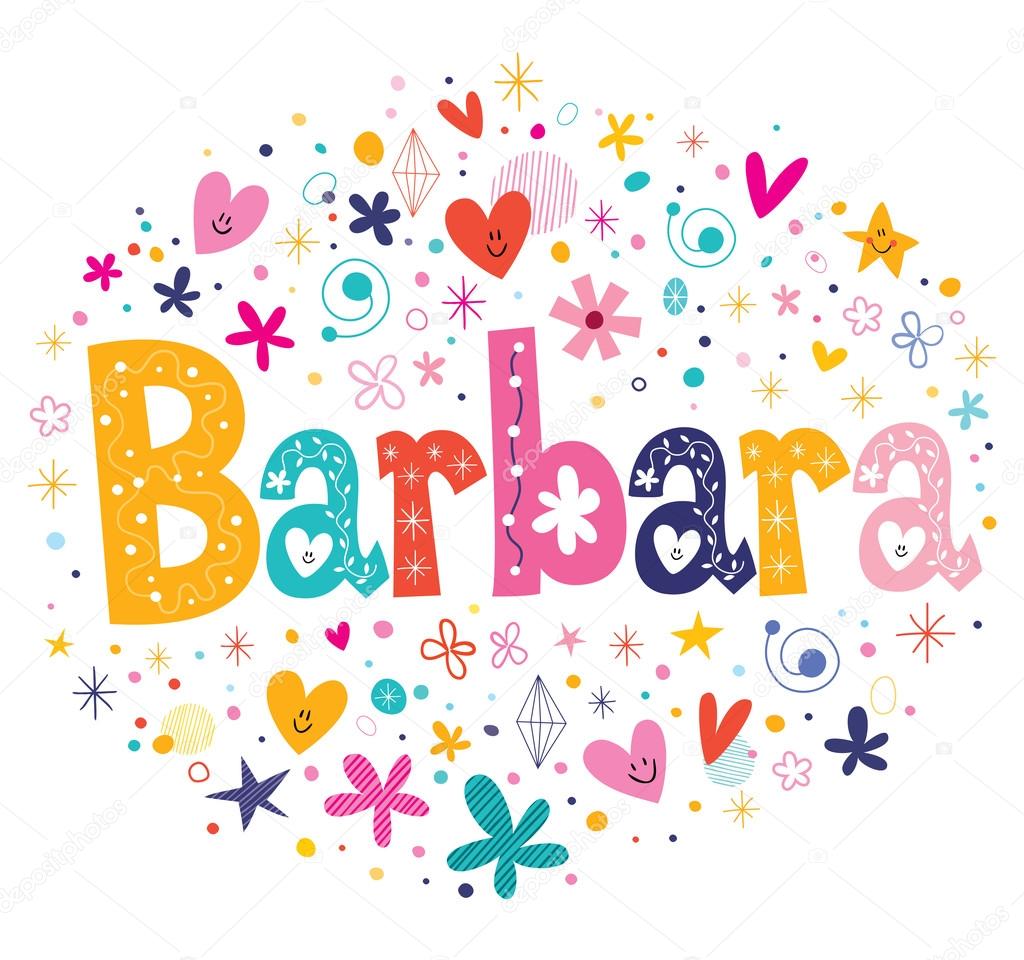 Barbara name decorative type lettering design