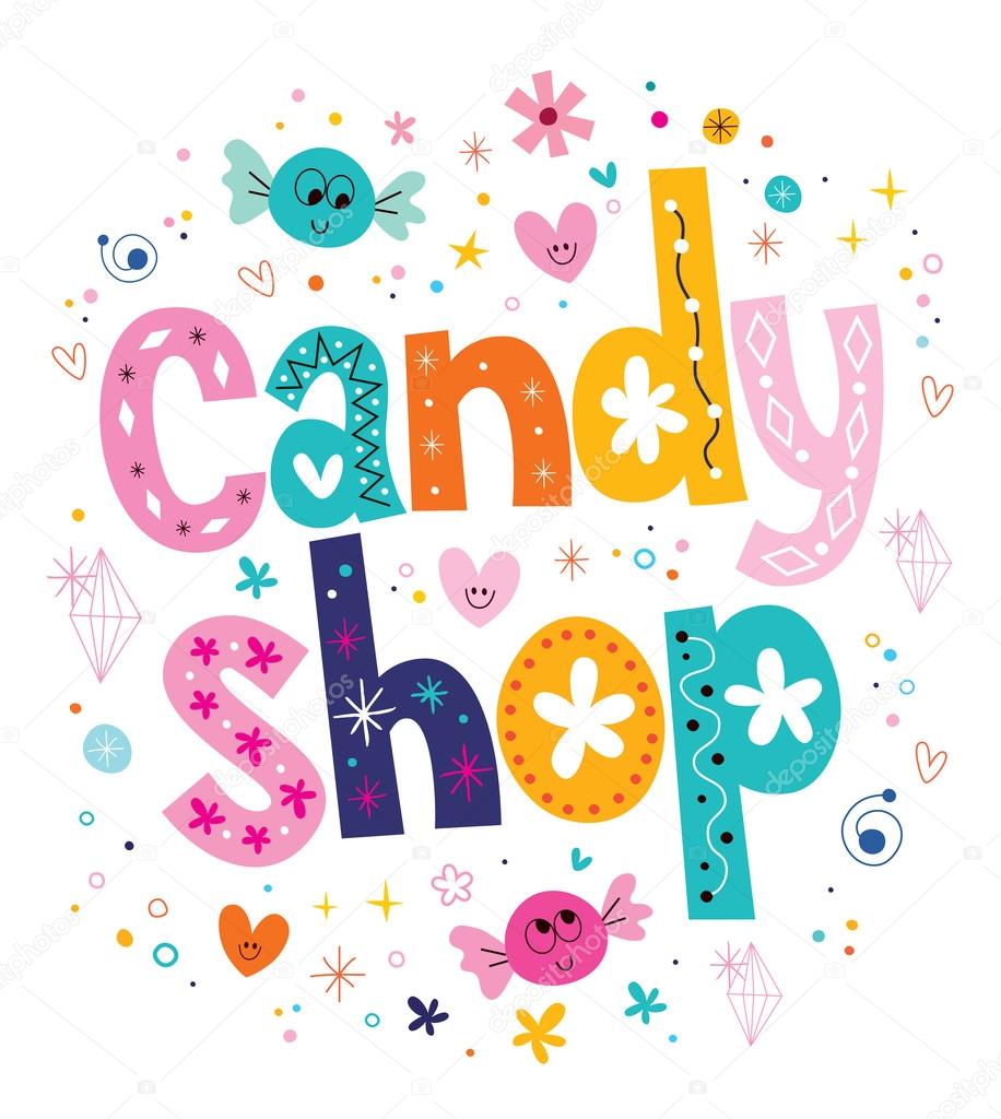 Candy shop decorative type lettering design