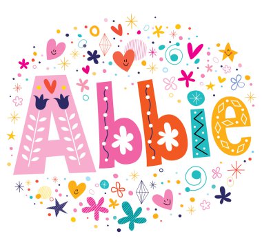 Abbie kadın adı yazı tipi tasarım dekoratif