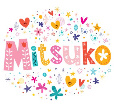Mitsuko kızlar dekoratif yazı tipi tasarım adı