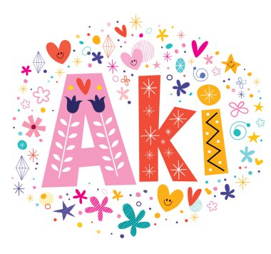 Aki verilen ad türü tasarım yazı dekoratif