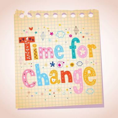 Time for change text design clipart