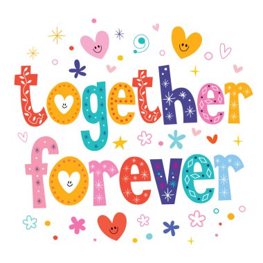 Together forever text clipart