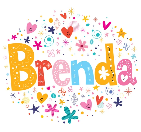 Brenda name design - decorative type lettering — Stock Vector