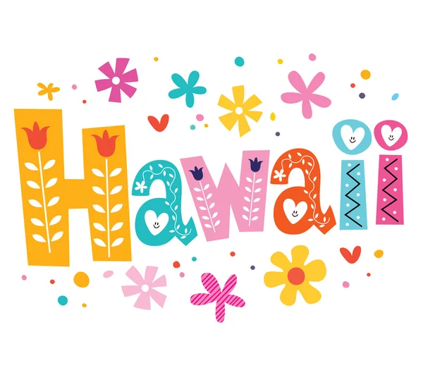 Hawai vector letras tipo decorativo — Vector de stock