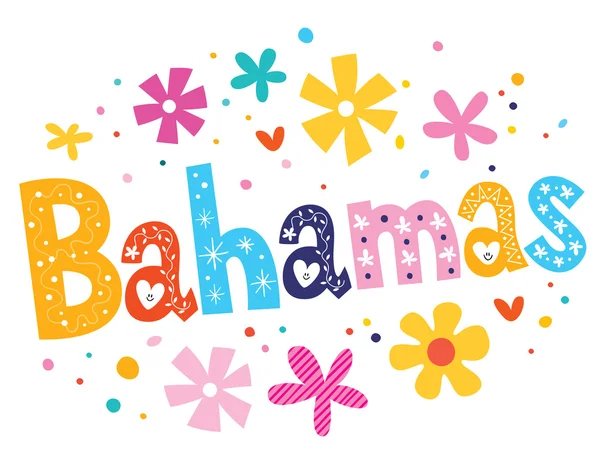 Μπαχάμες διάνυσμα γράμματα διακοσμητικά τύπου — Διανυσματικό Αρχείο