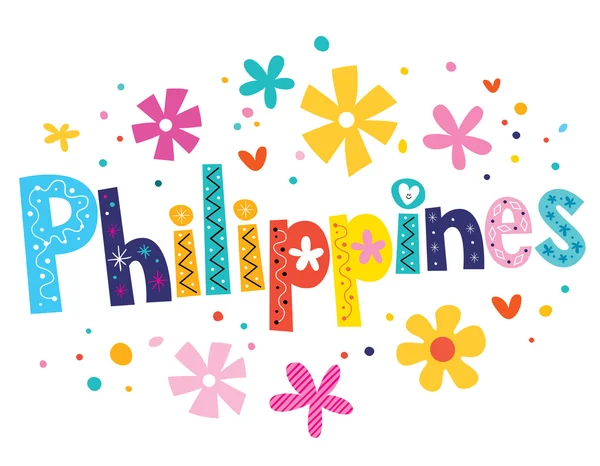 Filipinas vetor lettering tipo decorativo —  Vetores de Stock