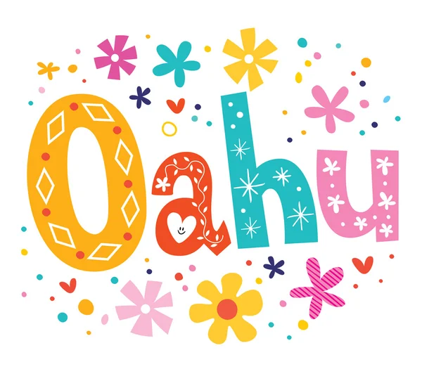 Oahu vector belettering decoratieve type — Stockvector