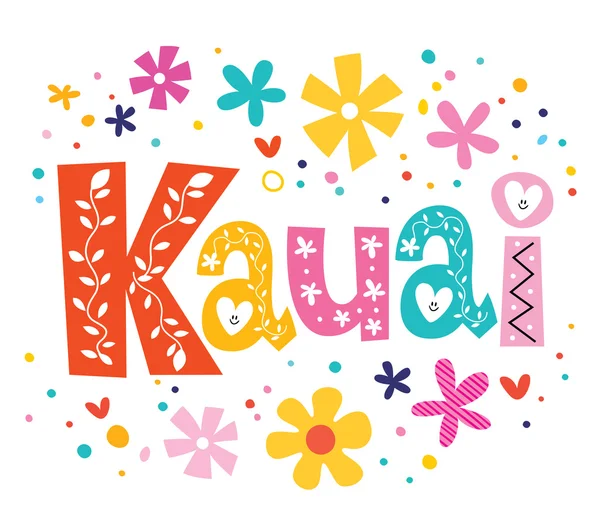 Kauai vector lettering decorative type — Stock Vector