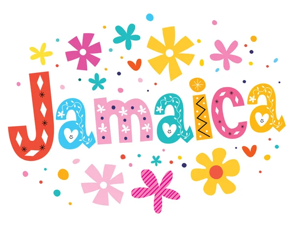 Jamaïque lettrage vectoriel type décoratif — Image vectorielle