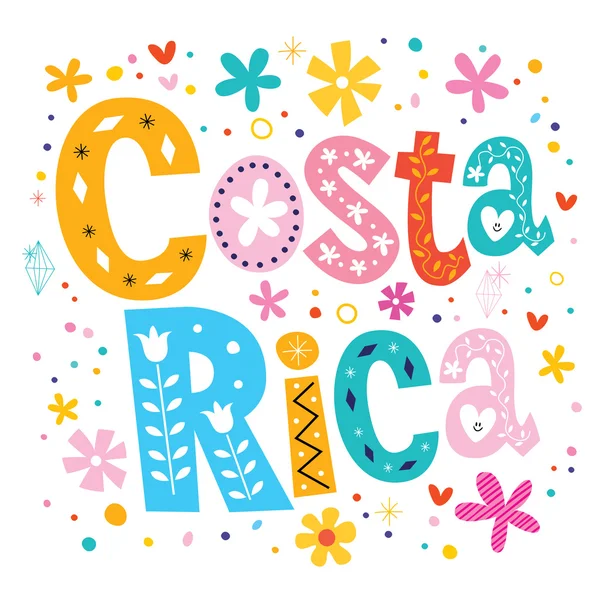 Costa Rica vector decoratieve soort belettering — Stockvector