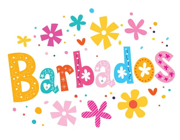 Barbados vector belettering decoratieve type — Stockvector