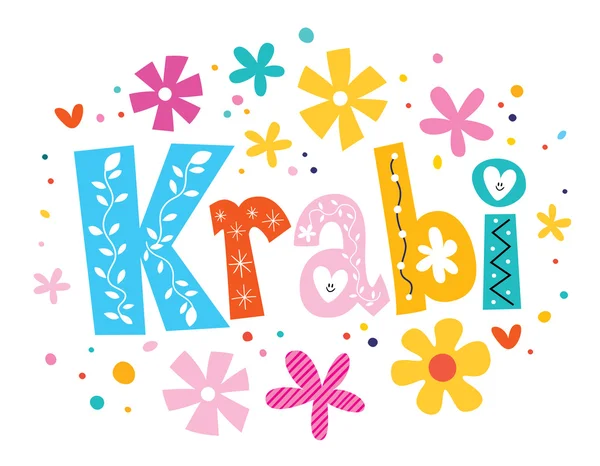 Krabi vector letras tipo decorativo — Archivo Imágenes Vectoriales