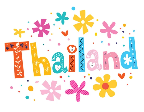 Thailand Vektor Schriftzug dekorative Art — Stockvektor