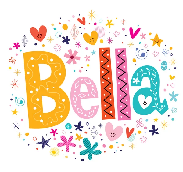 Bella girls name dekorativer Schriftzug typ design — Stockvektor