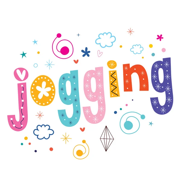 Jogging - design decorativo tipo lettering — Vetor de Stock