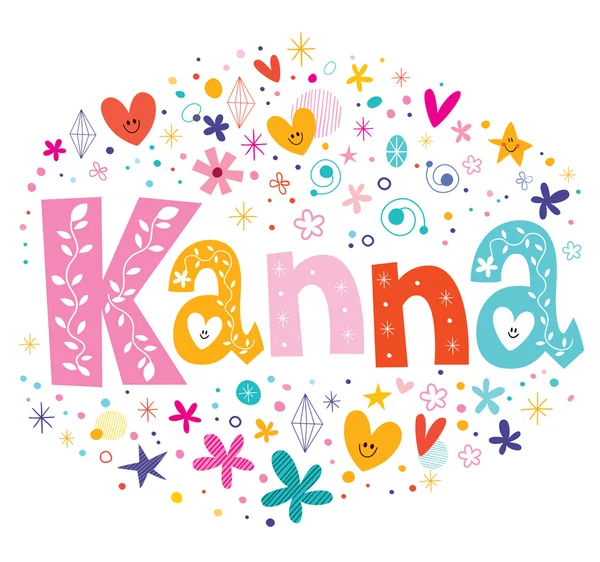 Kanna - a feminine Japanese given name — Stock Vector