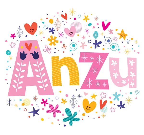 Anzu - Japanese female given name — Stock Vector