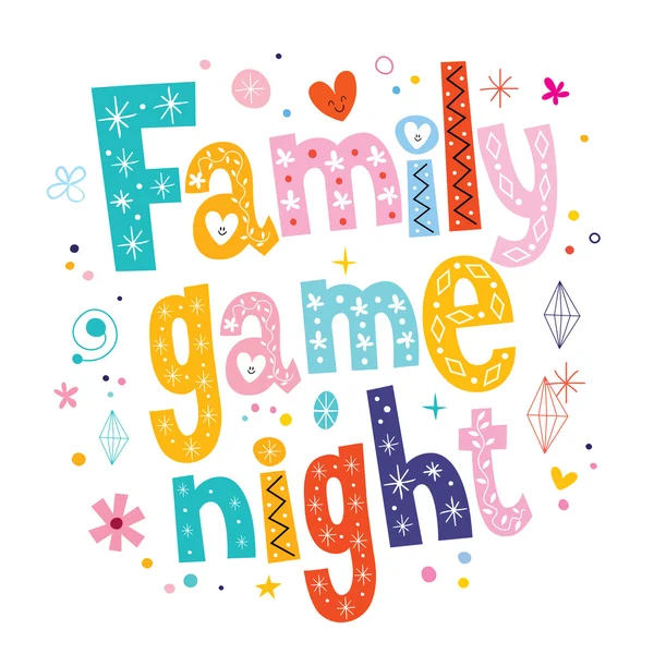 Family game night — Stock Vector