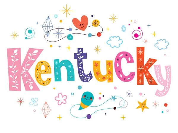 Kentucky tekst ozdobny projekt — Wektor stockowy