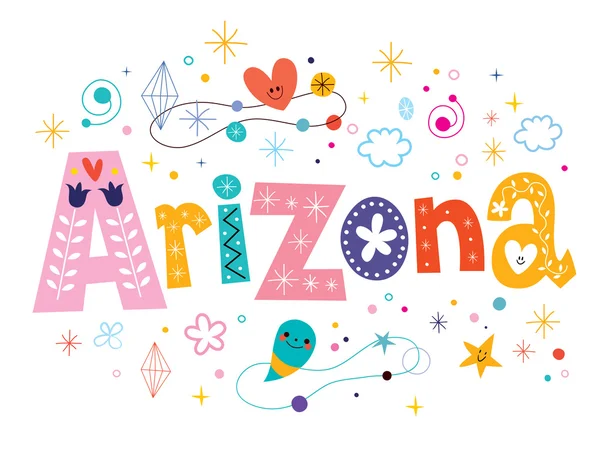 Arizona decoratieve tekstontwerp — Stockvector