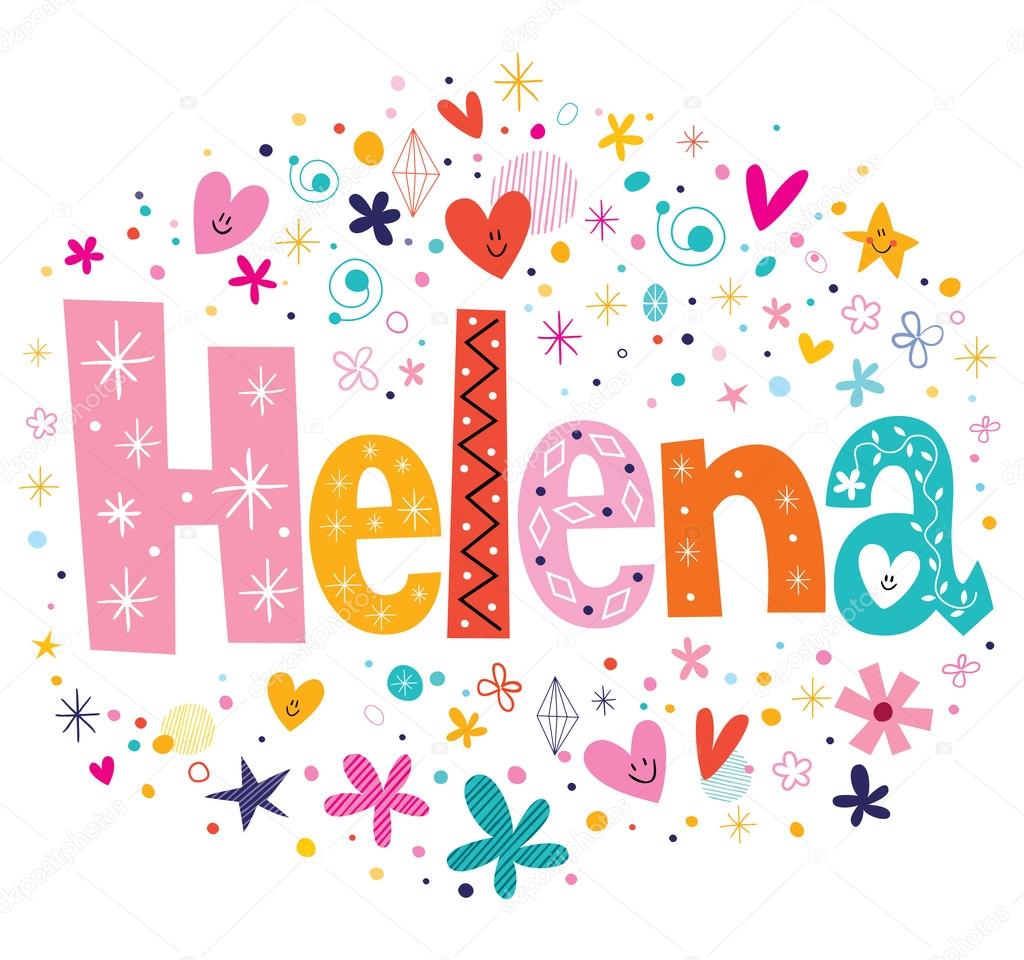 Helena girls name design decorative lettering type