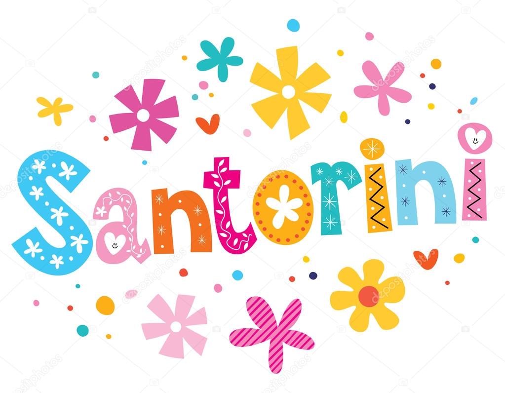 Santorini vector lettering decorative type