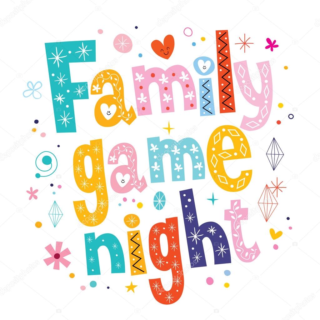 Family game night vector illustration