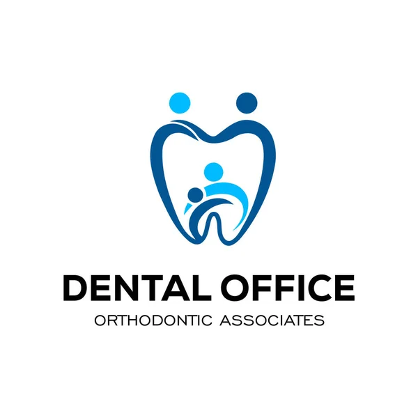 Diş Kliniği Logosu Tasarım Diş Logosu Soyut Doğrusal Dişçi Stomatolojisi — Stok Vektör