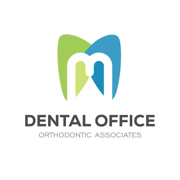 Diş Kliniği Logosu Tasarım Diş Logosu Soyut Doğrusal Dişçi Stomatolojisi — Stok Vektör