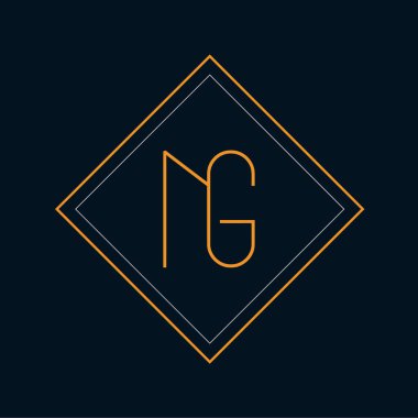 Harfler monogram simgesi logosu NG, GN, G ve N
