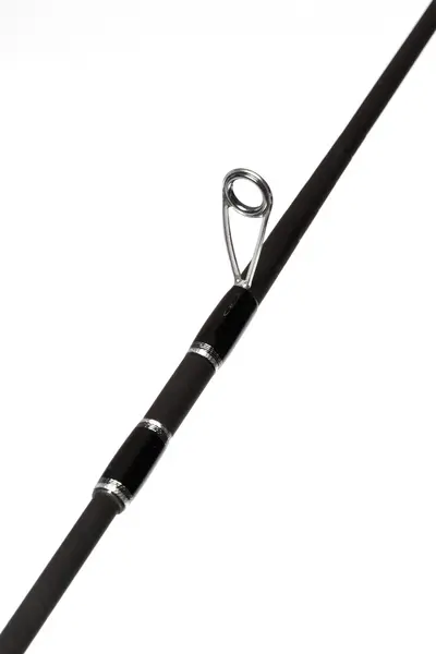 Fishing rod spinning titanium ring for line close-up. — Stock Photo, Image