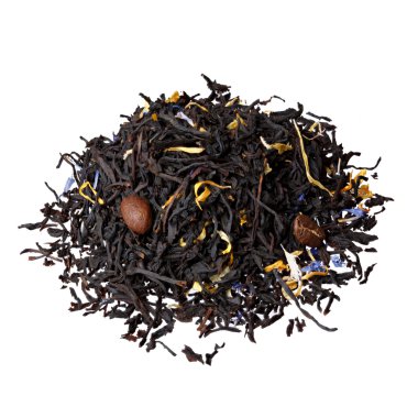 Meyve, yaprakları ve kahve çekirdekleri ile Aromatik çay.